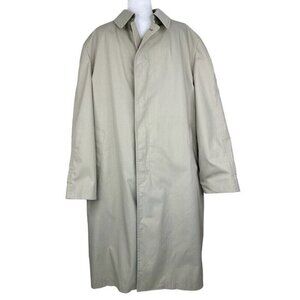 London Fog Men’s Tan Coastal Grandpa Fur Lined Button Down Trench‎ Coat 44R/C50